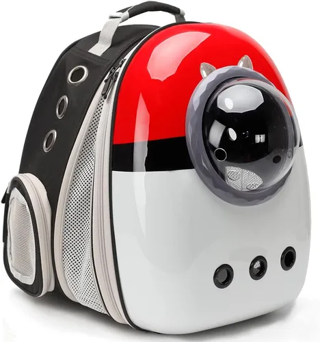 Vista 7 de Mochila expandible para gatos, mochila para gatos, gatitos y cachorros pequeños, mochila de burbujas aprobada por aerolíneas, cápsula espacial Azul