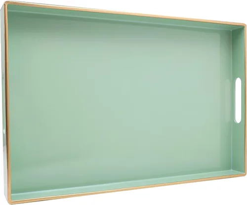 Vista 16 de Spsyrine Bandeja Decorativa Azul para Sala de Estar, Bandeja Cuadrada Moderna de Plástico para Servir Café para Mesa Otomana Baño Cocina, 13"*13