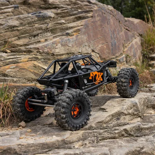 Vista 5 de Axial RC Crawler 1/10 UTB10 Capra 1.9 4WS 4X4 RTR Crawler de roca con cepillo, naranja, AXI-1543T1