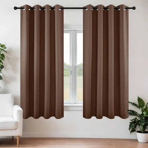Vista 74 de Joydeco - Juego de 2 paneles de cortinas opacas de 63 pulgadas, 2 cortinas largas con aislamiento térmico burg, cortinas de oscurecimiento