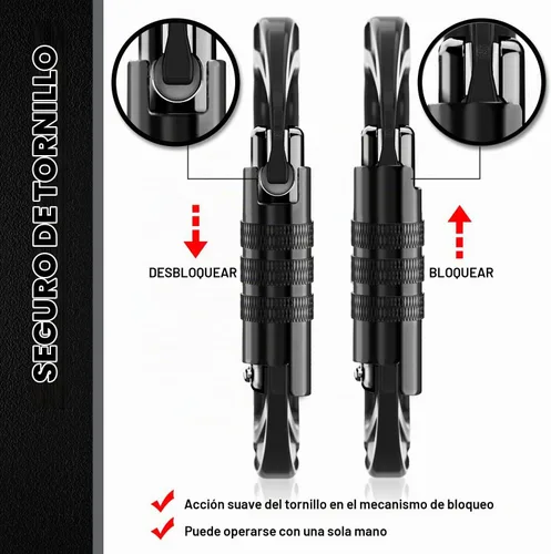 Vista 3 de Rhino Produxs 12kN (2697 lbs) Heavy Duty Carabiner Clips Autolocking Negro
