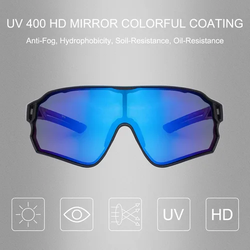 Vista 9 de ROCKBROS Gafas de sol polarizadas con gafas de sol deportivas fotocromáticas