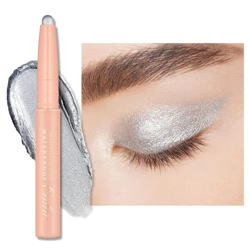 Vista 14 de Oulac Twist-Up Sombra de Ojos Brillante en Barra – Maquillaje de Ojos Vegano y Libre de Crueldad con Textura Cremoso y Mezclable, Resistente al 01