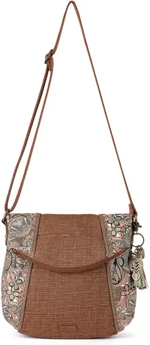 Vista 5 de Sakroots Foldover Bolso cruzado en lona de algodón, bolso multifuncional con correa ajustable y bolsillos con cremallera