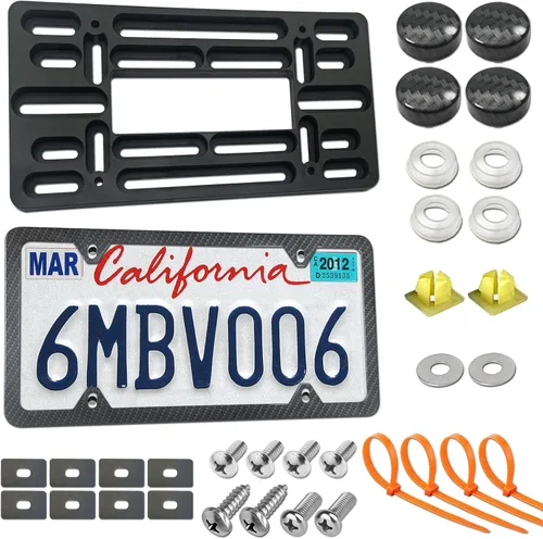 Vista 10 de ZXFOOG Kit de montaje de matrícula delantera, soporte para placa de Marco de aluminio negro