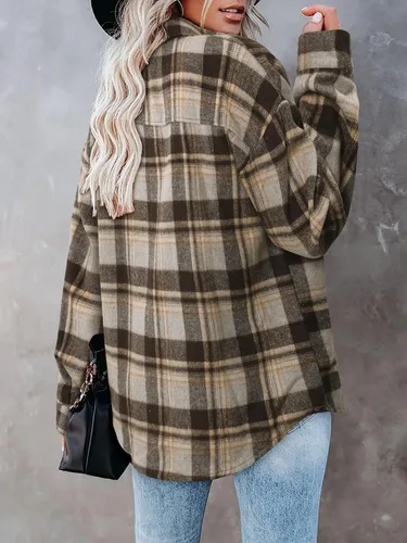 Vista 55 de ZOLUCKY Chaqueta de manga larga con botones para mujer, talla grande, blusas