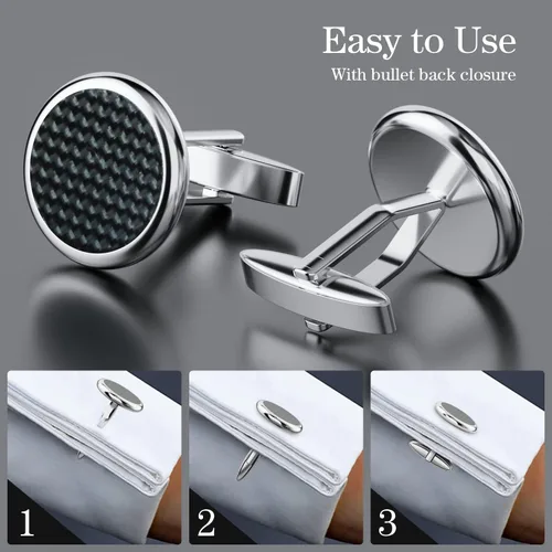 Vista 6 de Gemelos para hombres, camisa de esmoquin de acero inoxidable 316L, accesorios únicos de negocios, novio, boda, negro, plata, oro, joyería para hijo
