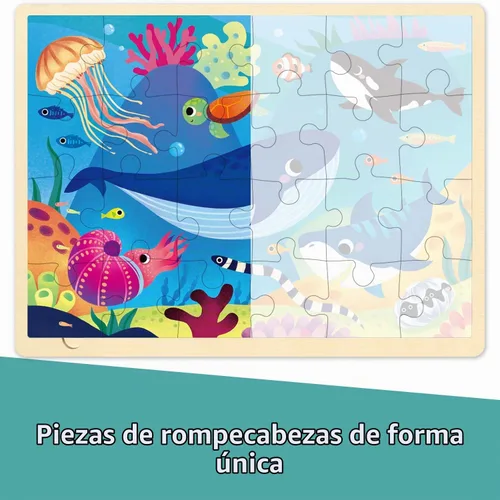 Vista 2 de Rompecabezas de 24 piezas para niños de 3 a 5 años, animales