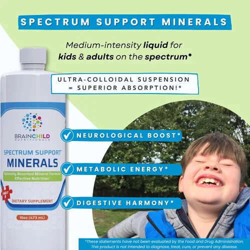 Vista 2 de BrainChild Nutritionals Spectrum Support Minerals (sin sabor 32oz)