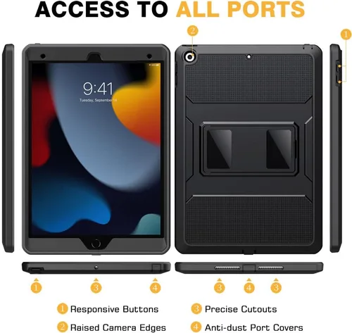 Vista 7 de MoKo Funda para iPad de 10.2 Pulgadas iPad 9ª Generación 2021/ iPad 8ª Generación 2020/ iPad 7ª Generación 2019, [Servicio Pesado] A Prueba