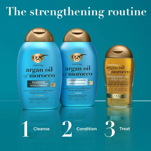 Vista 7 de Acondicionador renovador OGX con aceite de Argán de Marruecos, 13 oz