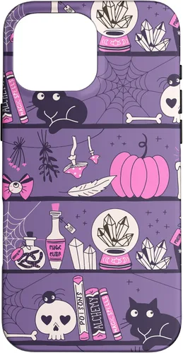 Vista 19 de iPhone 16 Vintage Witchy Magical Witch Tool box Cute Halloween Purple Case