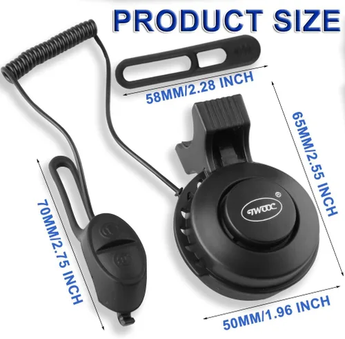 Vista 6 de Bocina eléctrica para bicicleta, mini timbre de bicicleta de 100 dB con 4 modos de sonido, recargable por USB e impermeable, ideal para bicicletas