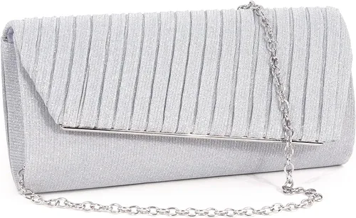 Vista 2 de Naimo - Deslumbrante bolsa pequeña de solapa, con cadena desmontable para eventos nocturnos.