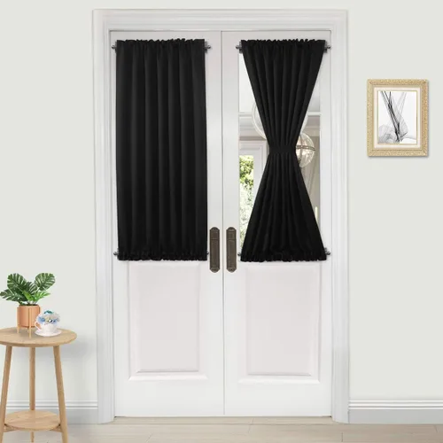 Vista 113 de DWCN Cortinas para Puertas Francesas – Cortinas opacas térmicas con bolsillo para barra para puertas con ventana de cristal, puertas de cocina