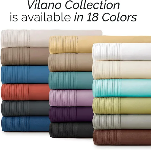 Vista 8 de Southshore Fine Linens® - Vilano® Springs - Par de fundas de almohada plisadas, color negro, estándar (Queen)