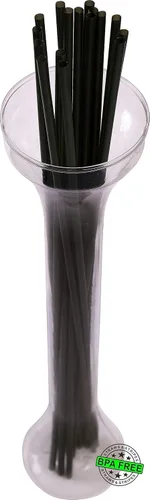 Vista 17 de Paquete de 250 pajitas de plástico sin envolver sin BPA para batidos y Boba (color negro, 8.5 x 0.50 pulgadas)