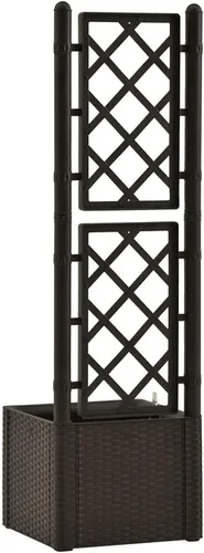 Vista 5 de Cama elevada de jardín con enrejado y sistema de riego automático, cama de jardín elevada, jardineras al aire libre para jardín de hierbas de flores