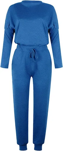 Vista 4 de Oggfader Conjunto de 2 piezas de otoño para mujer 2023 de manga larga con cuello redondo suelto y pantalones con cordón