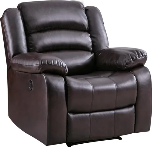 Vista 13 de EBELLO Silla reclinable eléctrica clásica, de piel sintética, silla reclinable eléctrica de gran tamaño con cojín suave y respaldo, sofá con cómodo