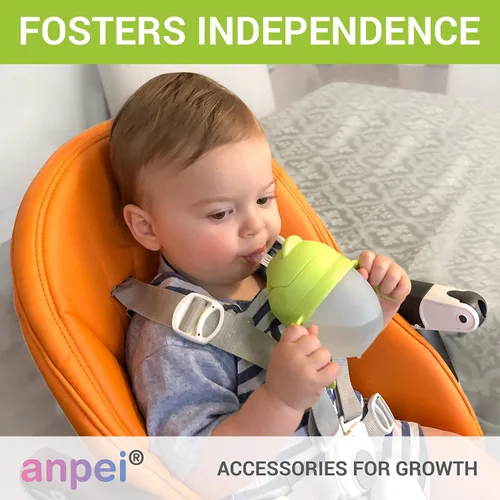 Vista 4 de Kit de conversión de vaso con popote con peso 3 en 1 para botellas de Comotomo, versátil, a prueba de fugas, solución fácil de usar para bebés