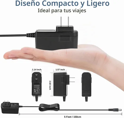 Vista 5 de Adaptador CA/CC de 12 V 2 A con certificación UL, fuente de alimentación de 12 voltios 2 amperios 24 W con 10 puntas para tiras de luces LED