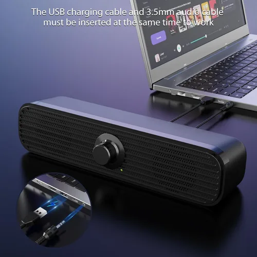 Vista 5 de 1Mii 3.5mm Computer Speakers for Desktop Laptop Tablet with Volume Control