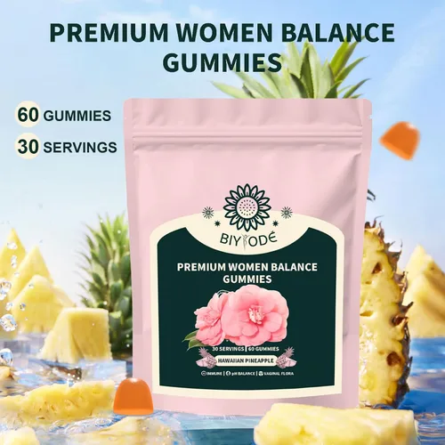 Vista 7 de Gomitas de Piña para Mujeres Equilibrio de pH, Probióticos Femeninos para la Salud Vaginal, Gomitas Nutritivas Femeninas, Apoyo Inmunológico