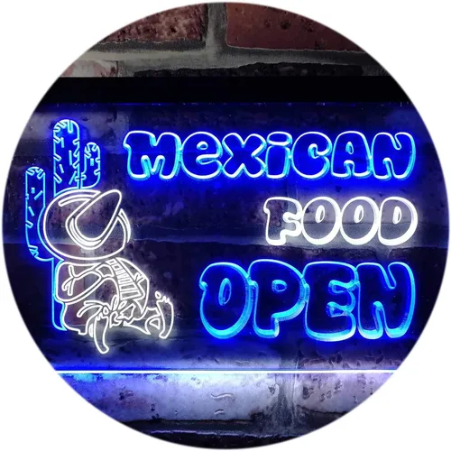 Vista 18 de ADVPRO Letrero de neón LED de doble color, barra de cactus de comida mexicana, azul y rojo, 12 x 8.5 pulgadas st6s32-i0101-br