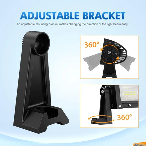 Vista 4 de Nilight 2 soportes de montaje lateral universales ajustables para barra de luz LED, color negro