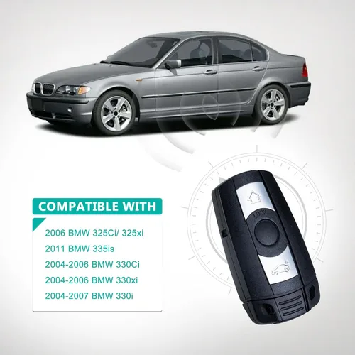 Vista 3 de Reemplazo para BMW 328i xDrive 328xi 2007 2008 2009 2010 2011 Llave Fob de Control Remoto Sin Llave 315MHz FCCID:KR55WK49127, KR55WK49123; por AUTO