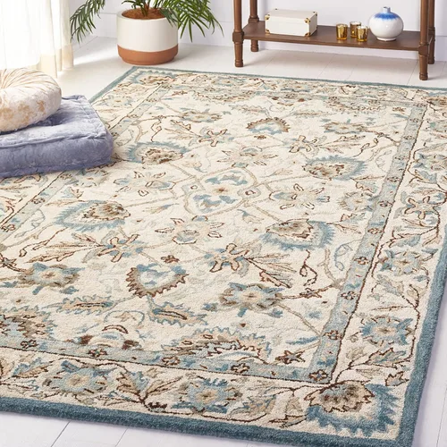Vista 14 de SAFAVIEH Antiquity Collection - Alfombra decorativa de 3 x 5 pies, color marfil y beige, hecha a mano, lana tradicional, ideal para zonas de alto
