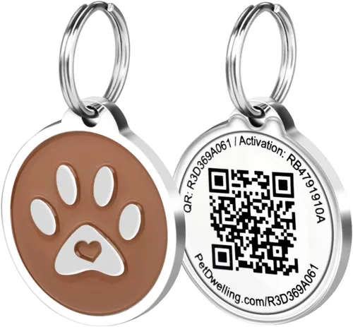 Vista 23 de Etiqueta de identificación para mascotas con código QR de Pet Dwelling – Etiquetas inteligentes para perros y gatos para la seguridad de las pata