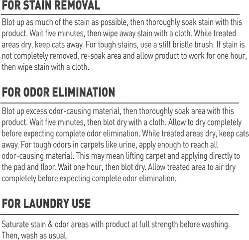 Vista 3 de Nature's Miracle Removedor de manchas y olor solo para gatos con Oxy, 710 ml