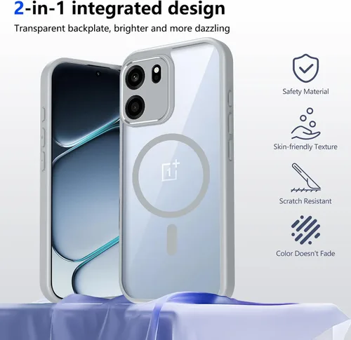 Vista 292 de Funda magnética transparente compatible con Xiaomi 17T, color negro 2 en 1 PC + TPU cubierta de teléfono a prueba de golpes, carcasa protectora