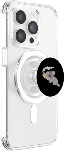 Vista 3 de Koala Smoking Weed Cannabis Marihuana Stoner Don't Care Bear PopSockets MagSafe PopGrip para iPhone