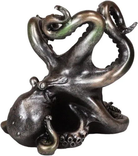 Vista 6 de Ebros Gift Portabotellas de vino de pulpo gigante marino The Call of Cthulhu Kraken Figurine 8 pulgadas de largo náutico océano profundo criatura