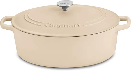 Vista 35 de Cuisinart Freidora de pollo de hierro fundido de 12 pulgadas con tapa, capacidad de 4.5 cuartos de galón, interior esmaltado de porcelana, apta