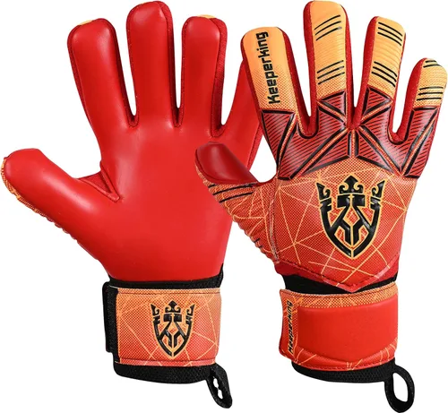 Vista 16 de Keeperking - Guantes de portero de fútbol para niños, jóvenes y adultos, palmas de agarre fuerte de látex con espinas removibles para la protección
