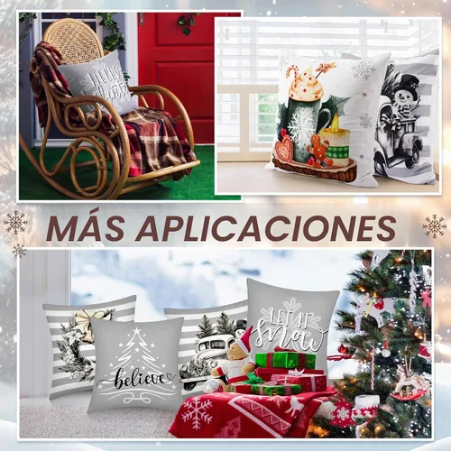 Vista 6 de Peryiter - 9 fundas de almohada de invierno de 18 x 18 pulgadas
