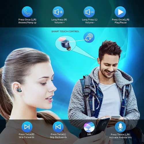 Vista 5 de Auriculares inalámbricos V5.3 PRO compatibles con Samsung Galaxy S20/FE/Ultra/S20+/5G/Fan Edition/Plus IPX3 Bluetooth Touch Negro