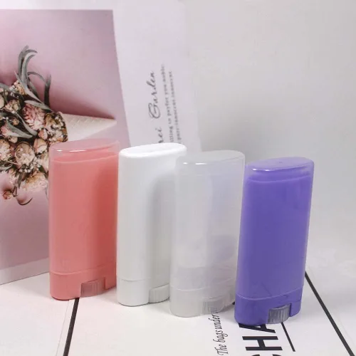 Vista 5 de COSIDEA 25 unidades de plástico vacío de 0.53 oz/0.5 onzas de tamaño de viaje, tubo de bálsamo labial con forma ovalada rosa, mini recipientes