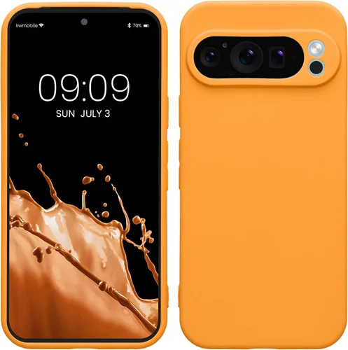 Vista 83 de kwmobile Funda compatible con Google Pixel 9 - Funda protectora delgada de TPU para teléfono - Acabado mate suave - Piedra antigua