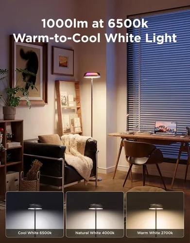 Vista 4 de Govee Uplighter Floor Lamp with Nebula Effect, RGBIC Projector, Floor Lamp for Living Room, Compatible with SmartThings, Alexa and Matter, Corner