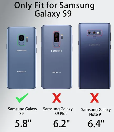 Vista 2 de Funda para Galaxy S9, resistente a prueba de golpes, a prueba de polvo/caídas, 3 capas, protección de cuerpo completo, funda resistente para Galaxy