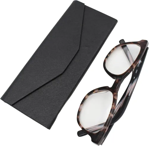 Vista 44 de Real Sic Funda para lentes de sol para hombres y mujeres, soporte magnético plegable para lentes de sol, inspirado en el color sólido