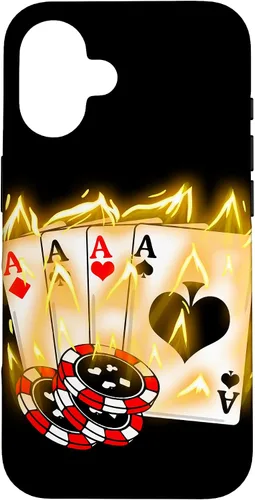 Vista 32 de Burning Four Aces Poker Cool Quad Aces Poker Player Gift Case for iPhone 17
