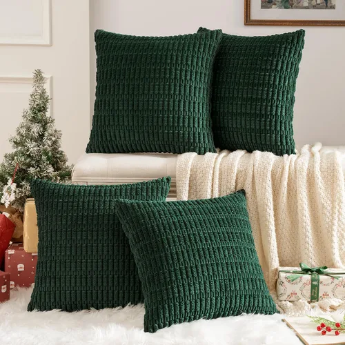 Vista 9 de MIULEE Paquete de 4 fundas de almohada decorativas neutras de 16 x 16 pulgadas para sofá, sala de estar, cama, estilo rústico, granja, bohemio