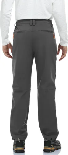 Vista 2 de MIRITY Pantalones de senderismo impermeables para hombre con forro polar aislante para viajes con aro ajustable