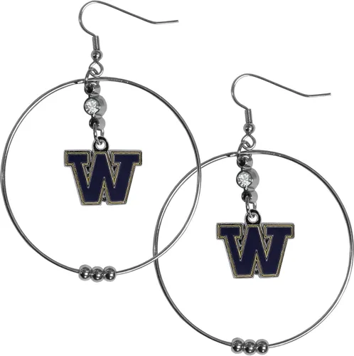 Vista 11 de Siskiyou Sports Pendientes de aro NCAA, 2 pulgadas